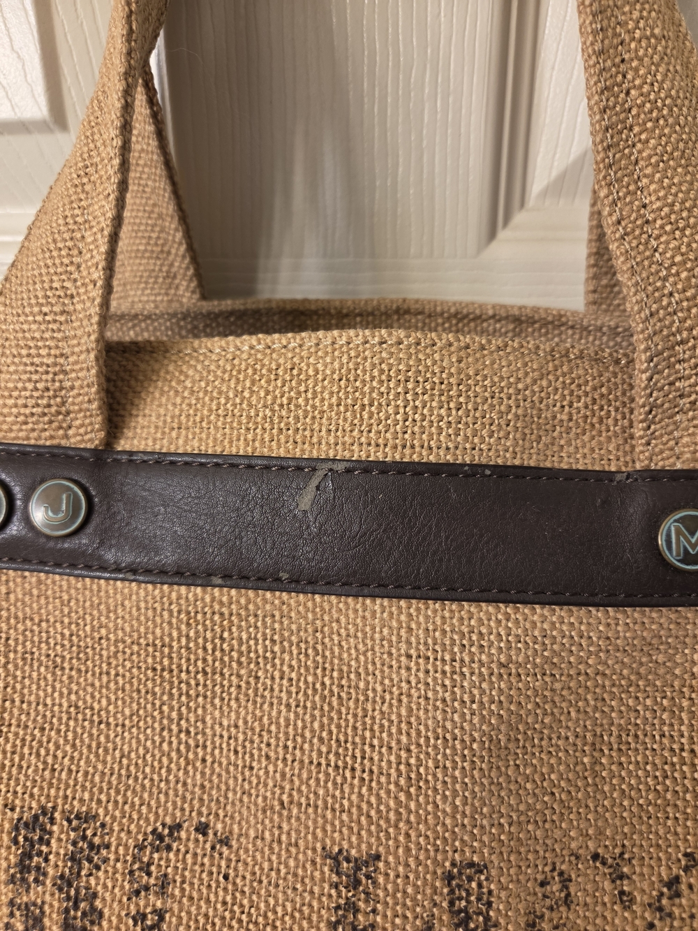 Marc Jacobs Tan Canvas Tote with Dark Brown Trim - Picture 5 of 16